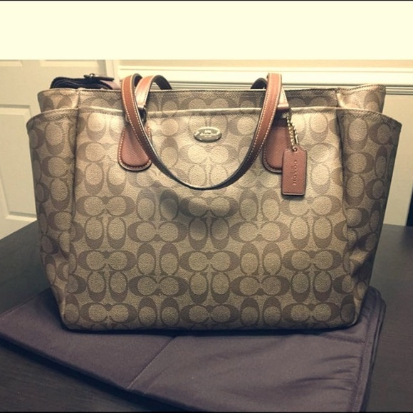 COACH Khaki-Saddle Baby-Diaper Bag or Travel Bag - Picture 1 of 8